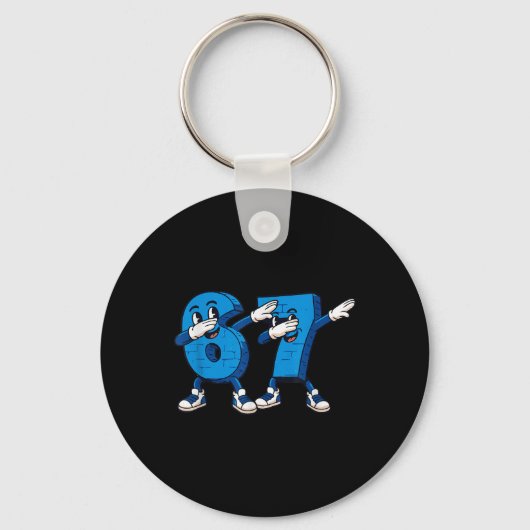 Zes Zeven Dabbing Cool Meme 67 Grappige Dab Nummer Sleutelhanger (Voorkant)