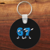 Zes Zeven Dabbing Cool Meme 67 Grappige Dab Nummer Sleutelhanger (Voorkant)