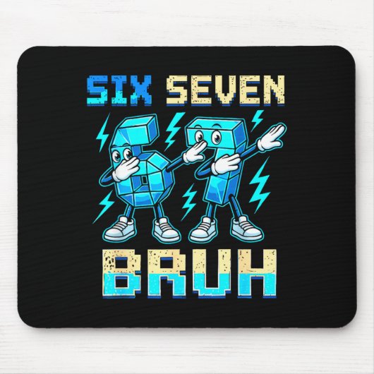 Zes Zeven Dabbing Cool Meme Bruh 67 Grappige Dab V Muismat (Voorkant)