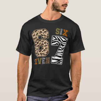 Zes Zeven Dierprint Kleren Dierenpark 67 Meme Jong T-shirt