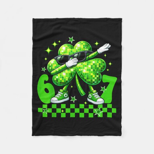 Zes zeven disco shamrock st patricks day 67 meme fleece deken (Voorkant)