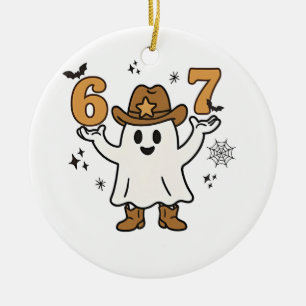 Zes Zeven Eng Halloween Sport 67 Mason Meme Keramisch Ornament