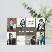 Zes/zeven-fotoleder - 3x5-Afstudeerder aankondigin Kaart (Staand voorkant)