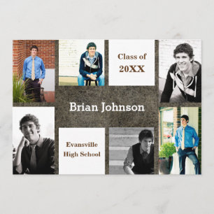 Zes/zeven foto's leder - Aankondiging Afstudeerder