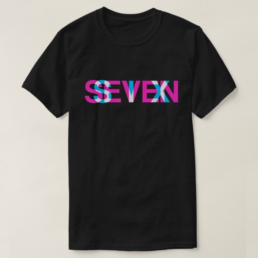 Zes Zeven Glitch Optische Illusie Meme Kunst T-shirt (Design voorkant)