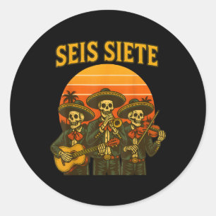 Zes Zeven Grappig 67 Meme Mexicaans Los Muertos Ca Ronde Sticker