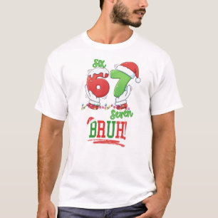 Zes Zeven Grappig Kerstmis Tiener Meme T-shirt