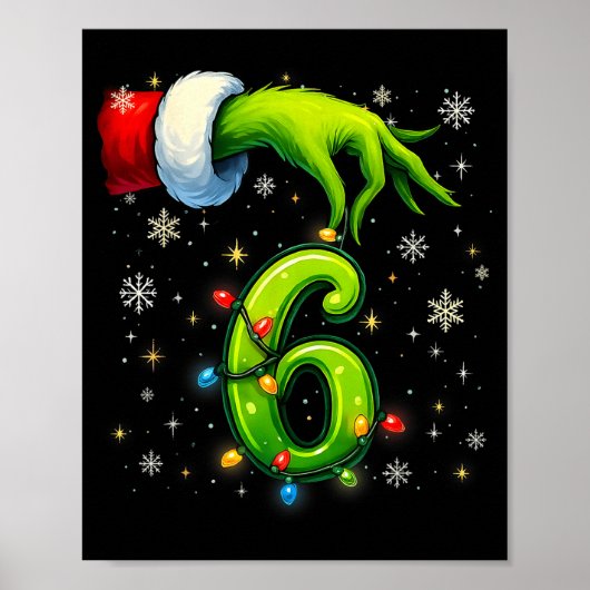 Zes Zeven Grappige Kerst Meme Koppel Matching Poster (Voorkant)