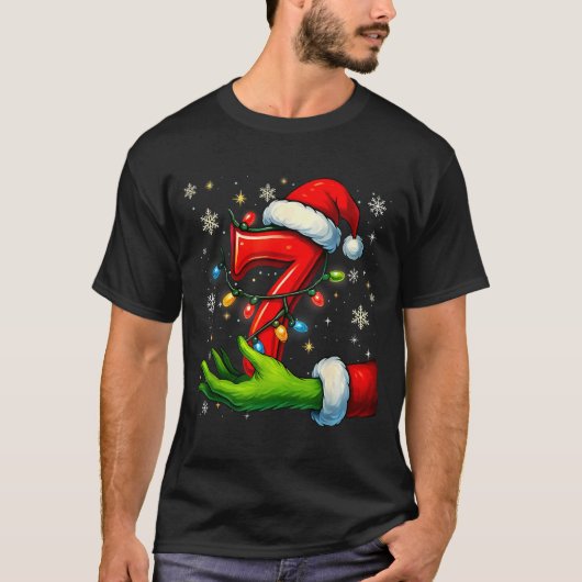 Zes Zeven Grappige Kerst Meme Koppel Matching T-shirt (Voorkant)