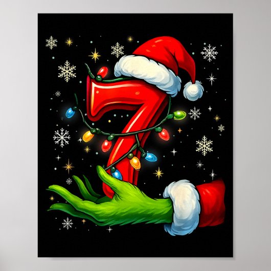 Zes Zeven Grappige Kerst Meme Koppel Passend Poster (Voorkant)