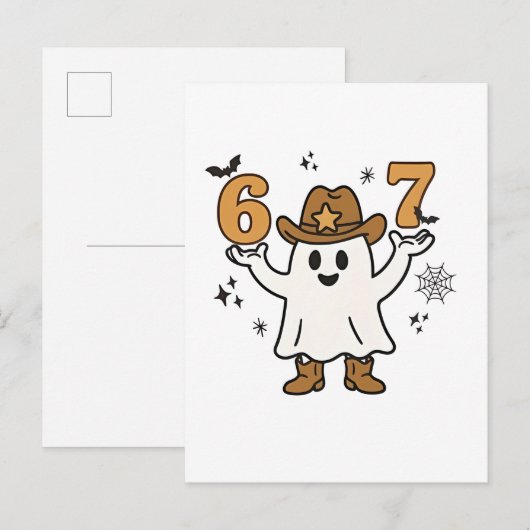 Zes Zeven Griezelige Halloween Sport 67 Mason Meme Uitnodiging Briefkaart (Voorkant / Achterkant)