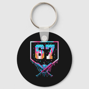 Zes Zeven Honkbal Ijs Drip Cool 67 Gen Alph Sleutelhanger