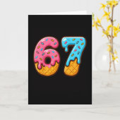 Zes Zeven Ijs Drip Cool Meme 67 Grappig Nummer Kaart (Gele Bloem)