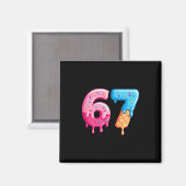 Zes Zeven Ijs Drip Cool Meme 67 Grappig Nummer Magneet (Voorkant / Achterkant)