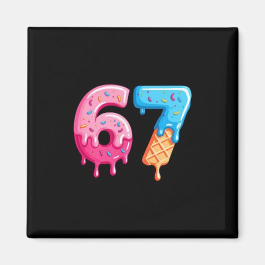 Zes Zeven Ijs Drip Cool Meme 67 Grappig Nummer Magneet (Voorkant)
