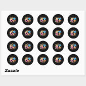 Zes Zeven Ijs Drip Cool Meme 67 Grappig Nummer Ronde Sticker (Vel)