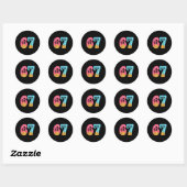 Zes Zeven Ijs Drip Cool Meme 67 Grappige Druppel Ronde Sticker (Vel)