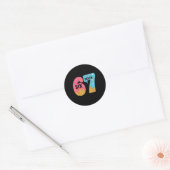 Zes Zeven Ijs Drip Cool Meme 67 Grappige Druppel Ronde Sticker (Envelop)