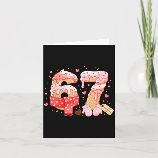 Zes Zeven Ijs Drip Cool Meme 67 Grappige Valent Kaart (Voorkant)