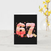Zes Zeven Ijs Drip Cool Meme 67 Grappige Valent Kaart (Gele Bloem)