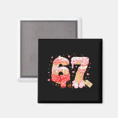 Zes Zeven Ijs Drip Cool Meme 67 Grappige Valent Magneet (Voorkant / Achterkant)