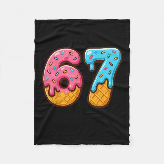 Zes Zeven IJsdrup Cool Meme 67 Grappig Nummer Fleece Deken (Voorkant)