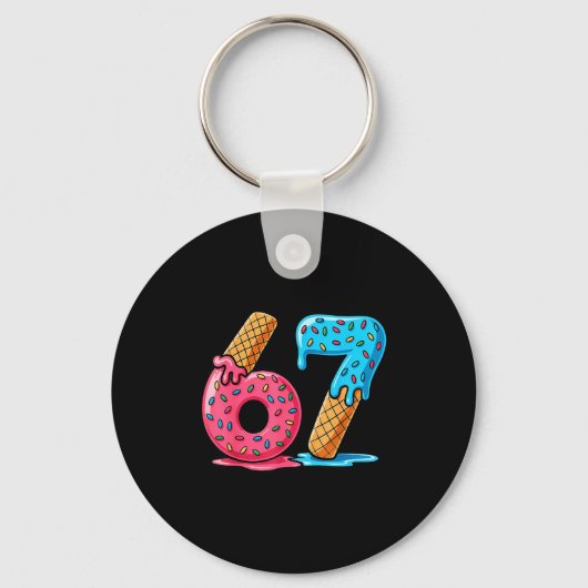 Zes Zeven IJsdrup Cool Meme 67 Grappig Nummer Sleutelhanger (Voorkant)