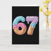 Zes Zeven IJsdruppel Grappig 67 Meme Nummer 6 Een Kaart (Gele Bloem)