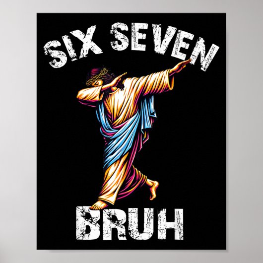 Zes Zeven Jezus Dabbing Kerstmis 6 7 Meme 67 Kinde Poster (Voorkant)