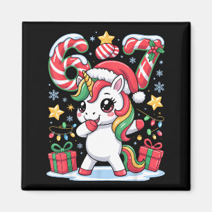 Zes Zeven Kerst Eenhoorn Meme Grappig Schattig Ker Magneet