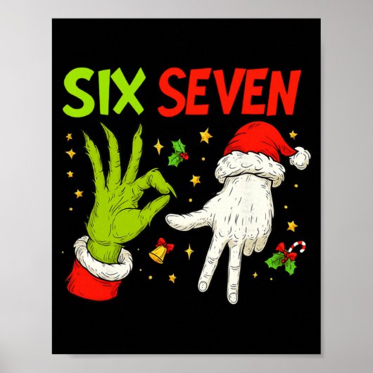Zes Zeven Kerst Grappig 6 7 Meme Kerstmis Poster (Voorkant)