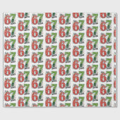 Zes Zeven Kerst Meme 6 7 67 Grappige Kerstmis roo Cadeaupapier (Vlak)