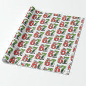 Zes Zeven Kerst Meme 6 7 67 Grappige Kerstmis roo Cadeaupapier (Uitgerold)