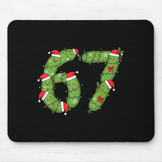 Zes Zeven Kerst Pickle Grappige Feestdag 67 Meme Muismat (Voorkant)
