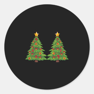 Zes Zeven Kerstboom 6 7 Trend Vakantie Kerstmis Ronde Sticker