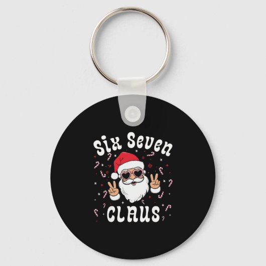 Zes Zeven Kerstman Grappig 67 Kerst Meme Jongens Sleutelhanger (Voorkant)