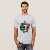 Zes Zeven Kerstmeme Grappige Popcultuur T-shirt (Voorkant volledig)