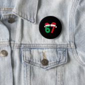 Zes Zeven Kerstmis 6 7 Meme Grappige Kerstmis Ronde Button 5,7 Cm (In situ)