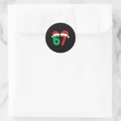 Zes Zeven Kerstmis 6 7 Meme Grappige Kerstmis Ronde Sticker (Tas)