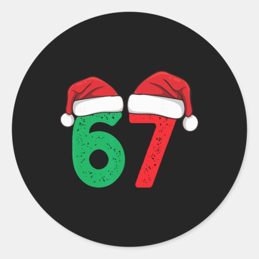 Zes Zeven Kerstmis 6 7 Meme Grappige Kerstmis Ronde Sticker (Voorkant)