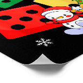 Zes Zeven Kerstmis Drie Dobbelstenen Kerstman Hoed Poster (Hoek)