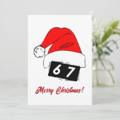 Zes Zeven Kerstmis Kerstkaart! Feestdagenkaart (Staand voorkant)