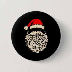 Zes Zeven Kerstmis Kerstman Meme 6 7 Vakantie Humo Ronde Button 5,7 Cm