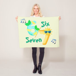 Zes Zeven Leuke Muziektijdsaanduiding Met Noten Fleece Deken