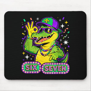 Zes Zeven Mardi Gras Alligator Grappig 67 Meme Cit Muismat