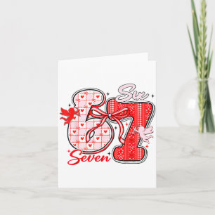 Zes Zeven Meme 67 Coquette Boog Valentijnse Vrouwe Kaart