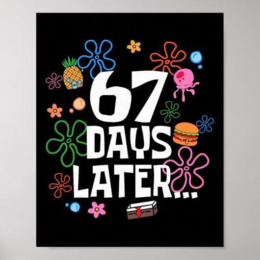 Zes Zeven Meme 67 dagen school later Grappig Leren Poster (Voorkant)