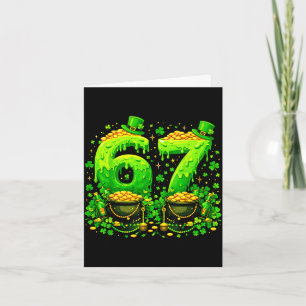 Zes zeven meme 67 St. Patrick's Day klavermannen Kaart