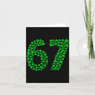 Zes Zeven Meme 67 St. Patrick's Day Shamrocks Here Kaart