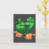 Zes Zeven Meme 67 St. Patrick's Day Shamrocks Mann Kaart (Gele Bloem)